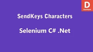 Selenium C SendKeys Send Characters
