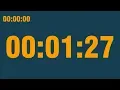 1 minute 27 second timer with end alarm time elapsed and progress bar
