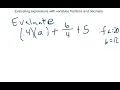 Evualting expressions with variables with fractions and decimals