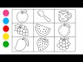 Fruits Fun Stuff Color Learn Coloring Book for Kids Learn Fruits
