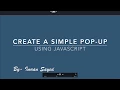 Create Simple Pop Up Using JavaScript