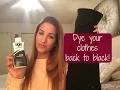 How To Dye clothes back to black RIT liquid dye tutorial
