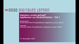 Webinar Digitales Lernen gefragt? zur Applikation zur Geräteinitiative - Teil 1
