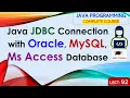 L92 Java JDBC Connection with Oracle MySQL and Ms Access Database Java Programming Lectures