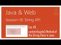String API in Java contentEquals Method of the String Class in Java