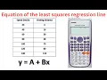 Equation of the least squares regression line using a CASIO scientific calculator Grade 12