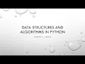 Data Structure and Algorithm in Python - Session 3 Array