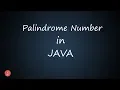 Palindrome Number in Java BluejCode
