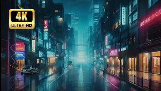 Cyberpunk Style Rainy Atmosphere - Soothing and Peaceful Relax And Sleep 4k Ultra HD 60hz