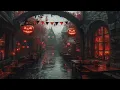 Spooky Gothic Cafe in Foggy Autumn Night🎃Dark Academia Halloween Ambience | Haunting Piano & Cello