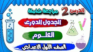 الجدول الدوري لتصنيف العناصر مراجعة شاملة وهامة جدا الدرس الثاني علوم الصف الاول الاعدادي ترم اول 26 