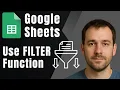 Google Sheets How to Use the FILTER Function 2025 Tutorial