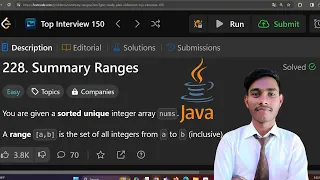 228 Summary Ranges Arrays leetcode 228 java