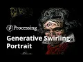 p5 js Generative Swiring Portrait - Free Project