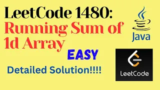 LeetCode 1480 Running Sum of 1d Array EASY JAVA Detailed Solution
