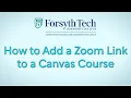 How to Add a Zoom Link to a Canvas Course