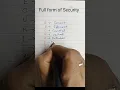 Full form of Security reels shorts ytshorts online teaching simple English with pranay class
