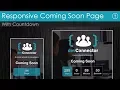 Responsive Coming Soon Landing Page With Countdown