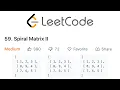 LeetCode Spiral Matrix II Solution Explained - Java