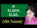 VBA if else statement with multiple conditions - Excel VBA