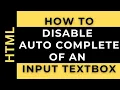 Turn off autocomplete suggestions on input field html