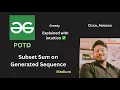Subset Sum on Generated Sequence GFG POTD
