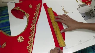 Making A Beautiful Sleeve Design For Blouse with Stone...