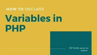How to declare variable in PHP PHP variable l Variable in PHP PHP Tutorial PHP Programming