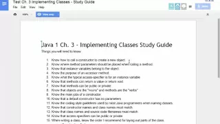 Java Chap 3 Study Guide