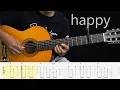 Download Lagu happy - skinnyfabs - Fingerstyle Guitar Tutorial TAB + Chord + Lirik