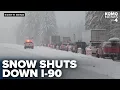 Snow conditions on I-90 near North Bend