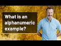 What is an alphanumeric example