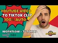 Transform ANY YouTube Video into Viral TikTok Clips — 100 % Auto with n8n