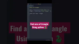 Area of Triangle using python