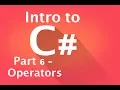 Part 6 - Operators An Introduction to C using Unity