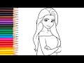 Fun Elsa Coloring Page for Children