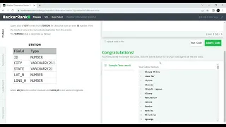HackerRank SQL Weather Observation Station 3 SQL Learning