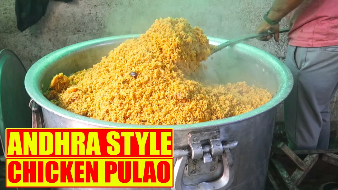 Road Side Chicken Pulao Making   Andhra Style Chicken Pulao Recipe   Indian Street Food #pulao