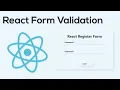 React Forms With Validation Using Hooks - React Javascript