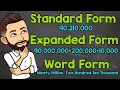 Whole Number Expanded Form Word Form and Standard Form Math with Mr J