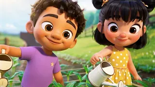 🌱 Growing a Vegetable Garden with Emma & Max | Colors, Numbers & Veggies