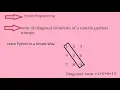Sum Of Diagonal Elements Of A Matrix Python Numpy Python Data Analysis Hindi