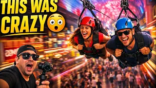 Zip lining over Fremont Street was insane