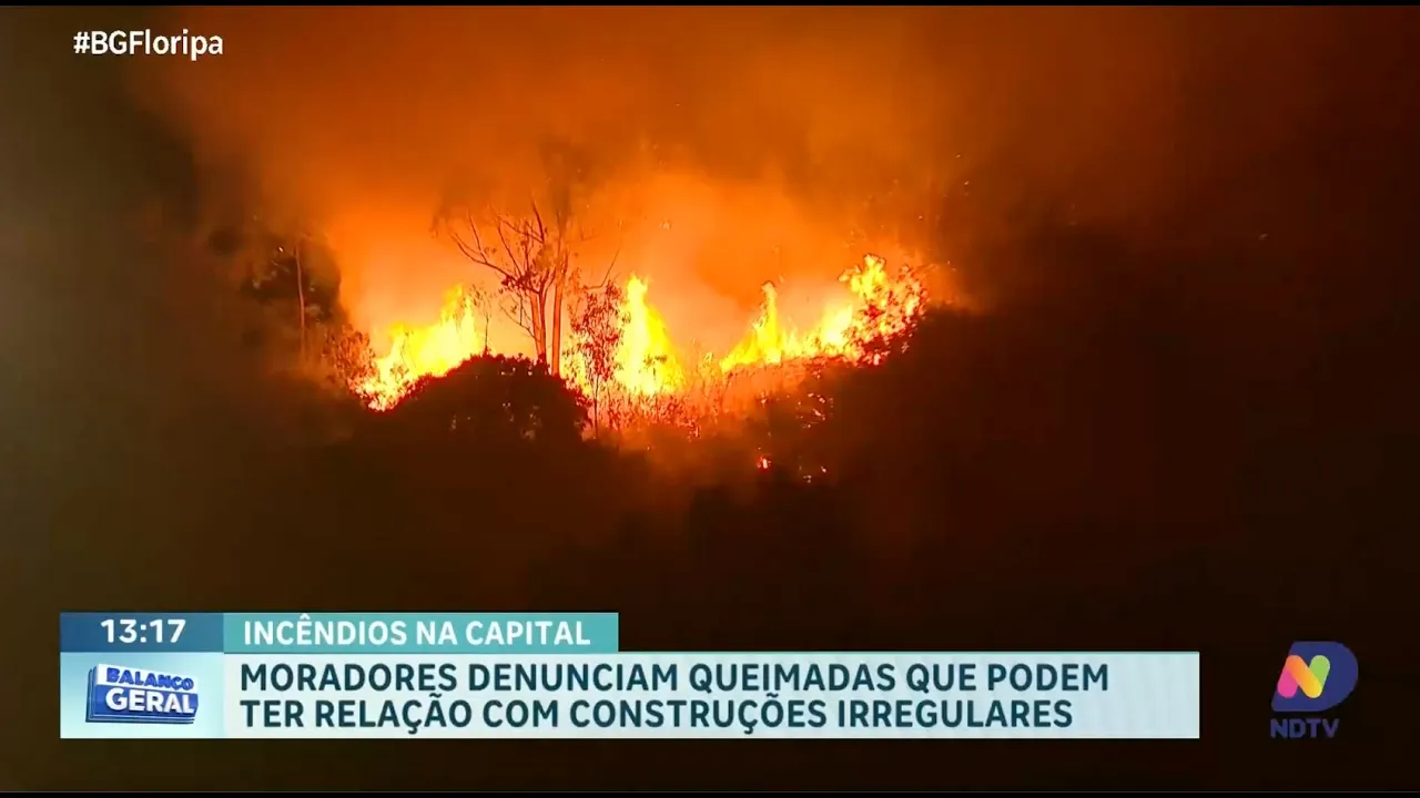 Moradores denunciam queimadas ilegais em Florianópolis relacionadas a construções irregulares