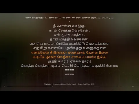 Download MP3 Mayilaanjiye | Sivappu Manjal Pachai | Siddhu Kumar | synchronized Tamil lyrics song