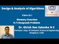 42 1 Memory Function Knapsack Problem