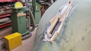 8 August 2022  The centerboard trunk gets Divinycell and thick NM epoxy from outside to be strong