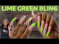 DIY Summer Nails at Home Lime Green Bling on NOVO OVO XXL French Tips