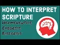 HOW TO INTERPRET SCRIPTURE Hermeneutics Exegesis and Eisegesis Understanding The Bible EP 01