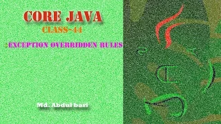 Core Java - Bangla Tutorial Exception Overridden Rules